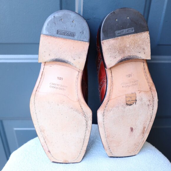 Franceschetti 8-M Burgundy Red Mens Norvegese Oxford Dress Shoes - Picture 11 of 15